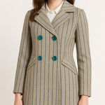 Anthropologie ‎ Tulle Embroidered Pattern Peacoat Dress Jacket Size XS NWT Photo 0