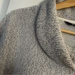 Lands' End Lands’ End Cowl Neck Knit Sweater Gray White Cotton Blend Size Large Coastal Photo 2