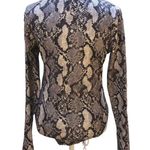 H&M Gray Snakeskin Print One Piece Onesie V-Neck Long Sleeve Bodysuit Photo 1