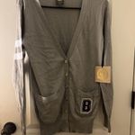 Boston University College Varsity Cardigan Women's Sweater Gray Size undefined Photo 0