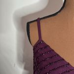 Adrianna Papell Art Deco beaded Gown Color Plum Size 2 Photo 6