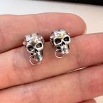 Sheep Skull Stud Earrings for Men Women,Streetwear Punk Hip Hop Unisex Style Silver Photo 4