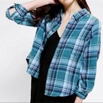 Urban Outfitters Renewal Plaid Zipper Button Down Top Photo 9