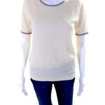 Boden Wool Sweater Womens Short Sleeve Pink Gray Minimalist Classic Top US 8 Size M Photo 1