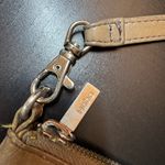 HOBO Tan Leather Shoulder Bag with Zippers small wallet Photo 3