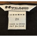 Nygard Womens 2X Black Top Shirt Short Sleeve Orange Medallion Brooch Artsy Boho Size undefined Photo 5