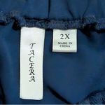Tacera  Navy Blue Off Shoulder Blouse Plus Size 2X 18 20 Top Shirt Sexy Dressy Photo 1