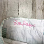 Lilly Pulitzer Women’s Size 00 Blue Seersucker Scalloped Hem Buttercup Shorts Photo 2