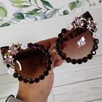Boutique Bling! Crystal Rhinestone Cateye Sunglasses Tortoise NEW Photo 6