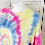 Crown & Ivy  Neon Tie Dye Oversized Sweater Yellow Pink Blue Large Lightweight Photo 4