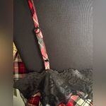 Vintage 90s Y2K Jaclyn Smith tartan plaid lace trim slip dress, size large Red Photo 4