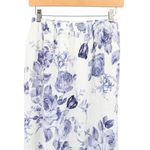 Laura Ashley  White Purple Floral Linen Blend Long Maxi Skirt S Photo 1