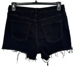 Universal Threads Universal Thread SZ 10R Jean Shorts High-Rise Midi Frayed Hems Stretch Black Photo 2