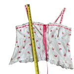 Style To Moon Size M Tie Front Lace Trim Crop Top White Pink‎ Rosette Floral New Size M Photo 9