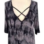 Ginger G  Tie Dye Shirt Dress Black Gray Size Medium NWT Photo 1