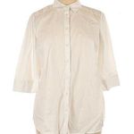 Roamans White Half Sleeve Button Down Shirt Womens 16 W Classic Preppy Basic Size 16W Photo 0