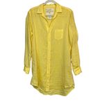 Frank & Eileen Linen Mary Shirt dress Bright Yellow Size Small Casual Resortwear Photo 4