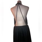 Elegant satin Navy backless Maxi Dress with 10 way back tie options Blue Size M Photo 7