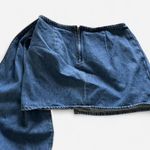 Gianni Bini Rein Rosette Dark Wash Denim Micro Mini Skirt Y2K Piece (Sz 26) Photo 4