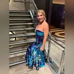 Cache Y2K Blue Strapless Mermaid Dress Size 2 VINTAGE Photo 7