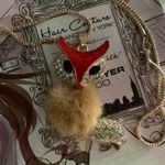 Furry Red Gold Crystal Fox Necklace Photo 6