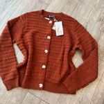 PRETTY GARDEN casual Rust Sweater with Button Detail Photo 9