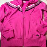 Adidas Women's S Pink Full-Zip Chevron Stripe Track Jacket Sportswear Casual Photo 5