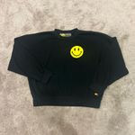 Aviator Nation  Black Smiley 2 Relaxed Crewneck Sweatshirt Size Small Photo 3