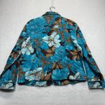 Chico's Floral Print Button Down Jacket Lightweight Linen Blend Size 2 US L Photo 5
