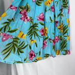 Cathy Daniels Blue Bold Floral Pull On Elastic Waist Tiered Aline Maxi Skirt XL Photo 3