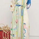 ALEMAIS Elixir Shirt Dress Maxi in Yellow, Green and Blue, New with Tags Yellow Size 4 Photo 1