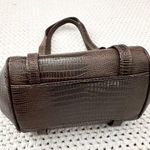 After Five Brown Reptile Textured Leather Framed Small Evening Bag Vintage Photo 1