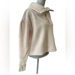 Free People  Poppy Fleece Champagne Pullover Photo 5