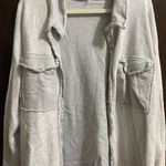 These Three Boutique French Terry Gray Shacket Photo 0