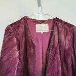 Rachel Roy sz S cropped Y2k style Burgundy faux Fur Coat Purple Photo 1
