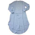 Loft NWT Ann Taylor Striped Hi-Lo in Blue White Stripe Linen Shirt Dress XS Photo 3