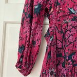 Ulla Johnson Helia Ruched Print Cotton Midi Dress Pink Snapdragon Size 2 Cut Out Photo 7