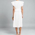 O.P.T Chic White Midi cotton Dress with Ruffle Detail small New Photo 3