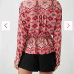 Free People NWT   Hibiscus Falling For You Blouse - Size Medium‎ Photo 2