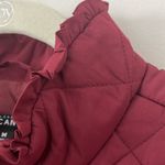 J.Crew  Factory ruffle trim burgundy vest in size Medium Photo 2