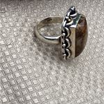 LG TIGERS EYE GEMSTONE RING STERLING SILVER OVERLAY 925 Size 8 Photo 6