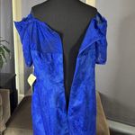 Women’s Full Length Blue Mermaid Fit Off the Shoulder Formal Dress Train Size 18 Photo 7