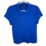 J.Crew  Royal Blue Cotton Modal Short Sleeve Ribbed Knit Collared Polo Top Sz XL Photo 0