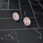 Vintage Stud Earrings Light Purple/Lilac & Gold Tone Oval Purple Photo 1