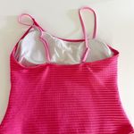 [Hot Pink] Ribbed Textured Asymmetrical Strap One Piece Cheeky Swimsuit Sz Large Pink Photo 6