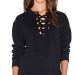 J.O.A. black lace up long sleeve sweatshirt. NWT Photo 0
