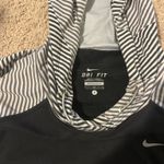 Nike  Black and White Striped Dri-FIT Hoodie Photo 2