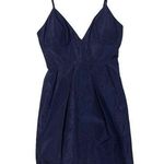 J.Crew Navy Blue Fit & Flare Silk Knee Length Dress 6 Photo 0