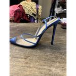 ALEVI MILANO Satin Ankle Strap Sandals Size US 10 EU 40 Made in Italy Blue Photo 1