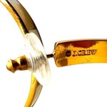 J.Crew gold tone and cream striped hoop earrings Photo 4